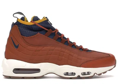 Pre-owned Nike Men's  Air Max 95 Sneakerboot Sneakers In Dark Russet/thunder Blue/light Bone In Multi