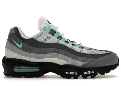 Pre-owned Nike Men's  Air Max 95 Sneakers In White/hyper Turquoise/iron Grey In Multi