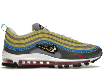 Pre-owned Nike Men's  Air Max 97 Air Sprung Sneakers In Iron Grey/particle Grey/celery In Multi