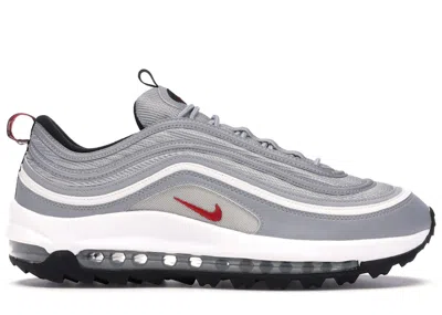 Pre-owned Nike Men's  Air Max 97 Golf Silver Bullet Sneakers In Metallic Silver/varsity Red/white
