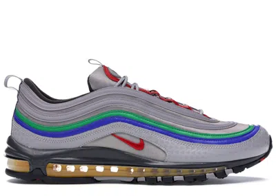 Pre-owned Nike Men's  Air Max 97 Nintendo 64 Sneakers In Atmosphere Grey/habanero Red/thunder Grey