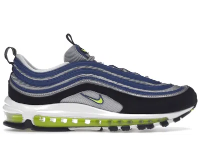Pre-owned Nike Men's  Air Max 97 Og Voltage Yellow Sneakers In Atlantic Blue/metallic Silver/black In Multi