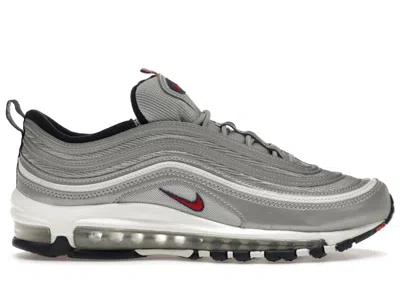 Pre-owned Nike Men's  Air Max 97 Puerto Rico Sneakers In Metallic Silver/navy Blue/red
