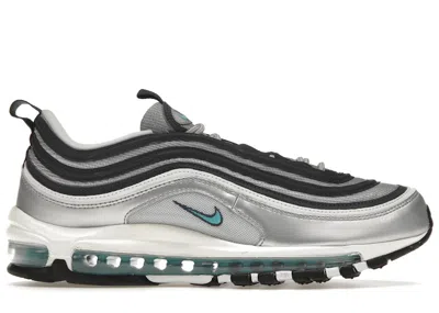 Pre-owned Nike Men's  Air Max 97 Sneakers In Metallic Silver/chlorine Blue/white