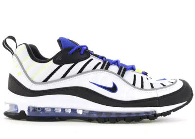 Pre-owned Nike Men's  Air Max 98 Sneakers In White/black/racer Blue