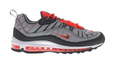 Pre-owned Nike Men's  Air Max 98 Sneakers In Wolf Grey/dark Grey/total Crimson In Multi