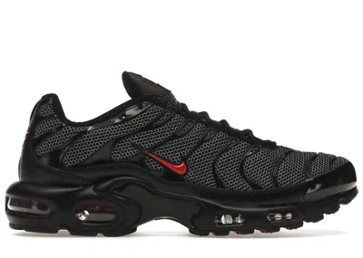 Pre-owned Nike Men's  Air Max Plus Metal Mesh Sneakers In Black/metallic Silver/red In Multi