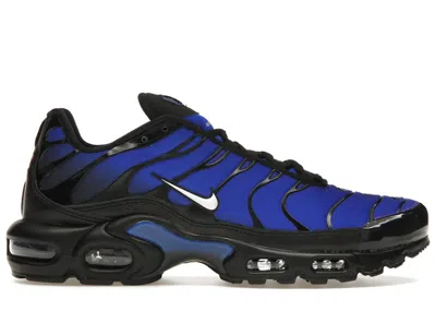 Pre-owned Nike Men's  Air Max Plus Premium Sneakers In Black/phantom/racer Blue