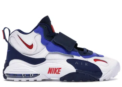 Pre-owned Nike Men's  Air Max Speed Turf Giants Sneakers In White/blue Void/racer Blue In Multi