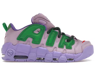 Pre-owned Nike Men's  Air More Uptempo Low Ambush Sneakers In Lilac/apple Green/university Red