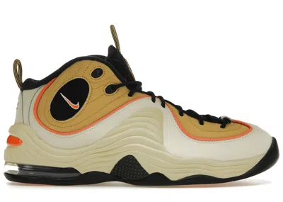 Pre-owned Nike Men's  Air Penny 2 Sneakers In Wheat Gold/safety Orange/black
