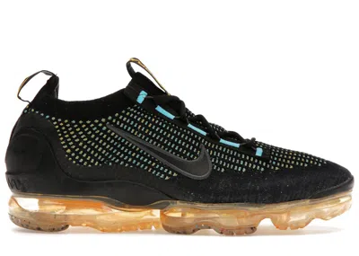 Pre-owned Nike Men's  Air Vapormax 2021 Fk Black Sneakers In Color/pollen