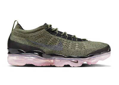 Pre-owned Nike Men's  Air Vapormax 2023 Flyknit Sneakers In Medium Olive/pink Oxford/black In Multi