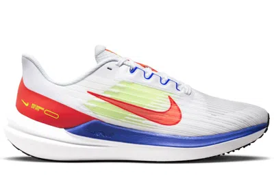 Pre-owned Nike Men's  Air Winflo 9 Sneakers In White/bright Crimson/racer Blue In Multi