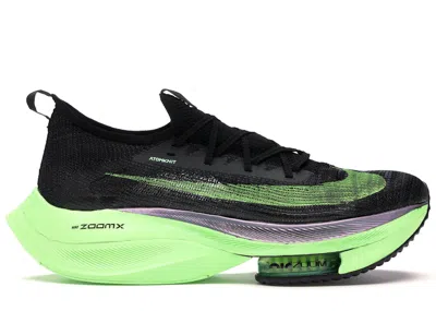 Pre-owned Nike Men's  Air Zoom Alphafly Next% Sneakers In Black/electric Green