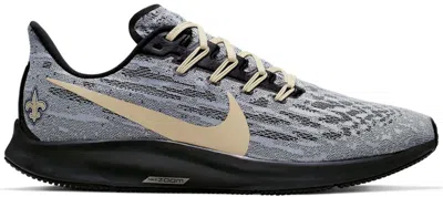Pre-owned Nike Men's  Air Zoom Pegasus 36 New Orleans Saints Sneakers In Wolf Grey/black/metallic Gold