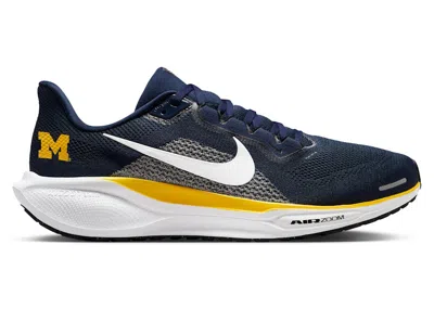 Pre-owned Nike Men's  Air Zoom Pegasus 41 Michigan Wolverines Sneakers In College Navy Blue/amarillo/white In Multi