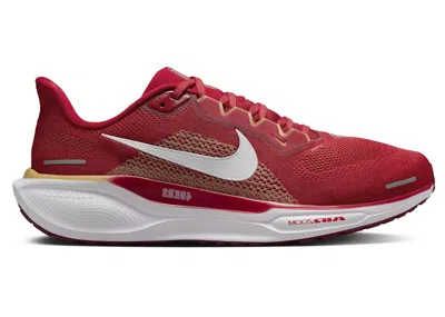Pre-owned Nike Men's  Air Zoom Pegasus 41 San Francisco 49ers Sneakers In Gym Red/white/club Gold