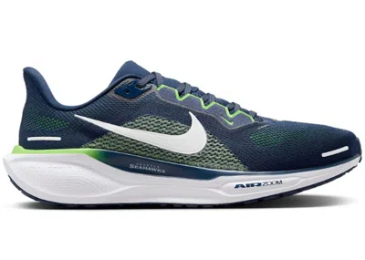 Pre-owned Nike Men's  Air Zoom Pegasus 41 Seattle Seahawks Sneakers In College Navy Blue/white