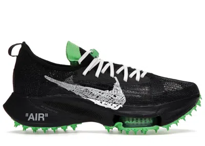 Pre-owned Nike Men's  Air Zoom Tempo Next% Flyknit Off Sneakers In Black/white/scream Green