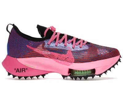 Pre-owned Nike Men's  Air Zoom Tempo Next% Flyknit Offwhite Sneakers In Racer Blue/black/pink Glow In Multi