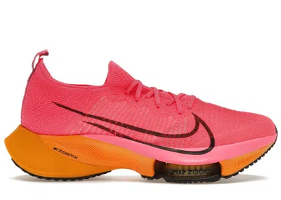 Pre-owned Nike Men's  Air Zoom Tempo Next% Flyknit Sneakers In Hyper Pink/black/laser Orange