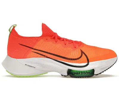 Pre-owned Nike Men's  Air Zoom Tempo Next% Flyknit Sneakers In Total Orange/crimson Tint/bright Crimson
