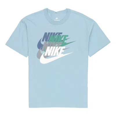 Nike Men's  Alphabet Large Logo Printing Sports Breathable Short Sleeve Blue T-shirt