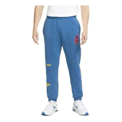 Nike Men's  Alphabet Logo Printing Drawstring Lacing Bundle Feet Sports Pants/trousers/joggers Blue