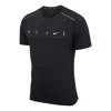 Nike Men's  Alphabet Logo Quick Dry Reflective Running Training Short Sleeve Black T-shirt