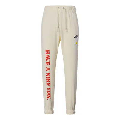 Nike Men's  Alphabet Printing Daisy Sports Pants/trousers/joggers Creamy White In Neutral