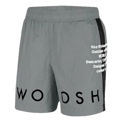 Nike Men's  Alphabet Printing Elastic Waistband Straight Sports Shorts Gray