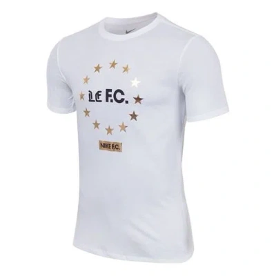 Nike Men's  Alphabet Printing Sports Round Neck Pullover Short Sleeve White T-shirt