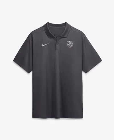 Nike Men's  Anthracite Chicago Bears Fractal Logo Victory Dri-fit Polo In Animal Print