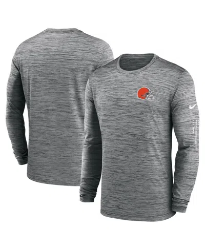 Nike Cleveland Browns Velocity  Men's Dri-fit Nfl Long-sleeve T-shirt In Anthracite