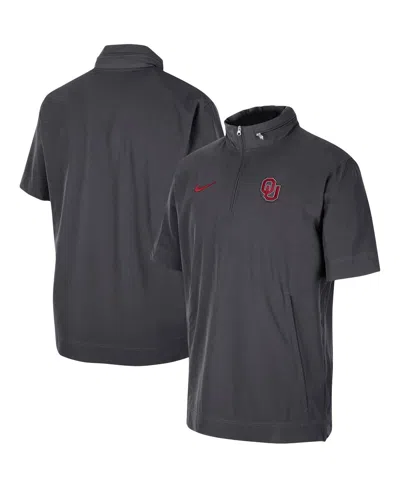 Nike Anthracite Oklahoma Sooners Coaches Half-zip Short Sleeve Jacket