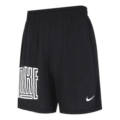 Nike Men's  As Nk Df 8in Short Asym Str5 Alphabet Athleisure Casual Sports Woven Shorts Black
