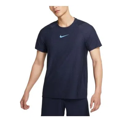 Nike Men's  Athleisure Casual Sports Breathable Round Neck Short Sleeve Navy Blue T-shirt
