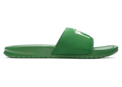 Pre-owned Nike Men's  Benassi Slide Stussy Sneakers In Pine Green/sail In Multi
