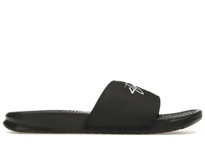 Pre-owned Nike Men's  Benassi Stussy Sneakers In Off Noir/white