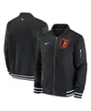 Nike Baltimore Orioles Authentic Collection  Men's Mlb Full-zip Bomber Jacket In Black