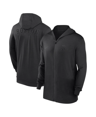 Nike Men's  Black Boston Red Sox Authentic Collection Travel Performance Full-zip Hoodie