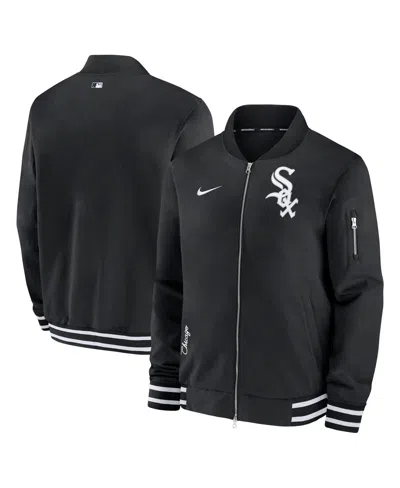 Nike Men's  Black Chicago White Sox Authentic Collection Full-zip Bomber Jacket