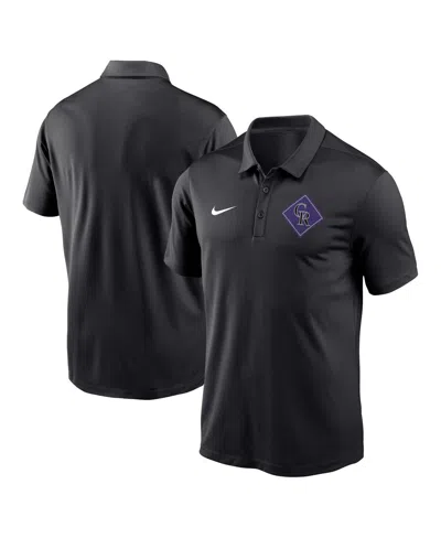 Nike Men's  Black Colorado Rockies Diamond Icon Franchise Performance Polo Shirt