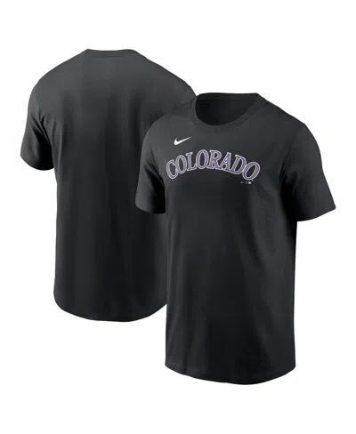 NIKE MEN'S NIKE BLACK COLORADO ROCKIES FUSE WORDMARK T-SHIRT