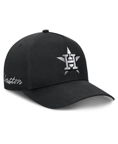 Nike Men's  Black Houston Astros Rise Dri-fit A-frame Adjustable Hat In Black,gray