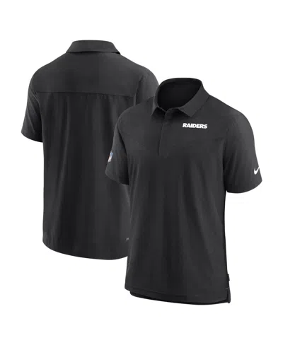 Nike Men's  Black Las Vegas Raiders Sideline Lockup Performance Polo Shirt