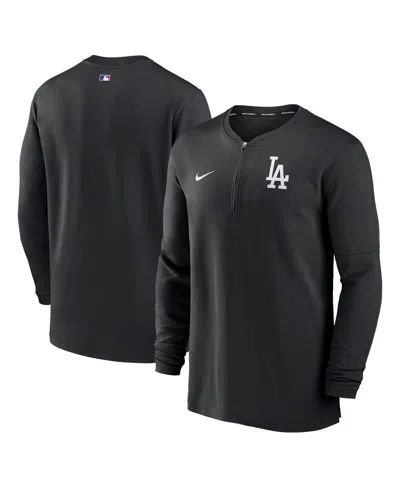 Nike Men's  Black Los Angeles Dodgers Authentic Collection Game Time Performance Quarter-zip Top