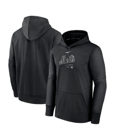 Nike Men's  Black New York Mets Authentic Collection Practice Performance Pullover Hoodie