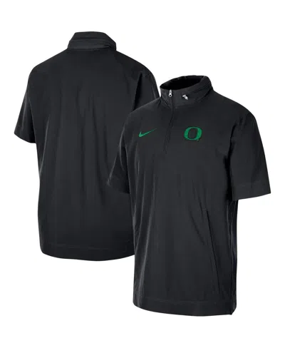 Nike Men's  Black Oregon Ducks Coaches Half-zip Short Sleeve Jacket
